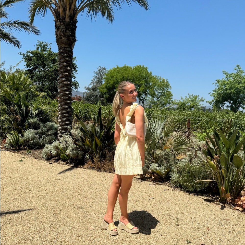 Yellow Lace Mini Dress